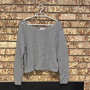 Vintage Ice Fire Striped Blue and White Sweater